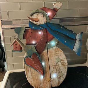 SALE!! Light up Welcome snowman barnboard
